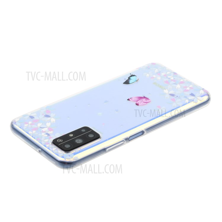 Clear Pattern Printing Soft TPU Back Case for Huawei Honor 30S - Butterflies and Flowers-5