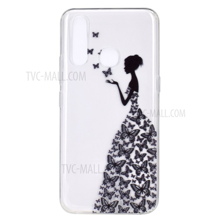 Pattern Printing TPU Soft Phone Cover for Huawei Y7p/P40 lite E - Butterfly Girl-5