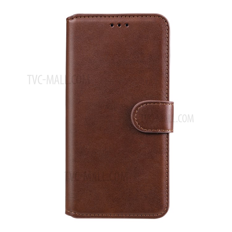 Classic Wallet Stand Flip Leather Phone Case for Huawei P40 Lite E / Y7p - Brown-2