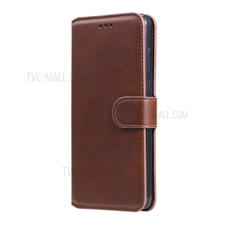 Classic Wallet Stand Flip Leather Phone Case for Huawei P40 Lite E / Y7p - Brown-3
