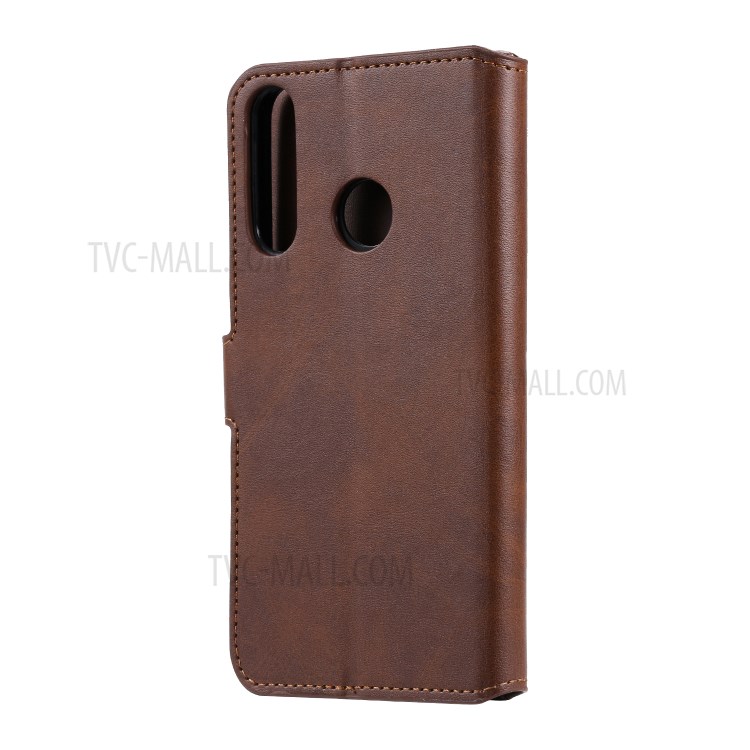 Classic Wallet Stand Flip Leather Phone Case for Huawei P40 Lite E / Y7p - Brown-4