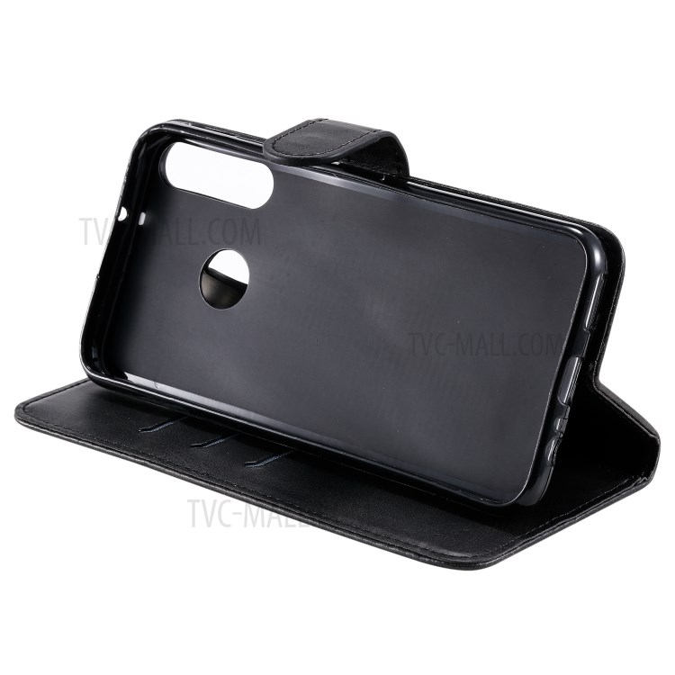 Zipper Pocket PU Leather Wallet Case Stand Phone Cover for Huawei P40 Lite E / Y7p - Black-11