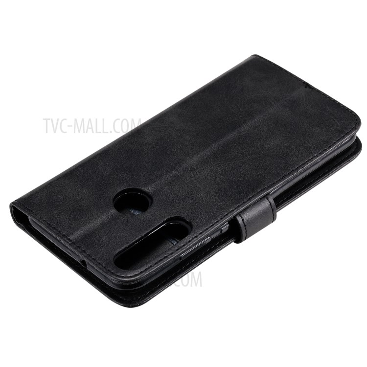 Zipper Pocket PU Leather Wallet Case Stand Phone Cover for Huawei P40 Lite E / Y7p - Black-8