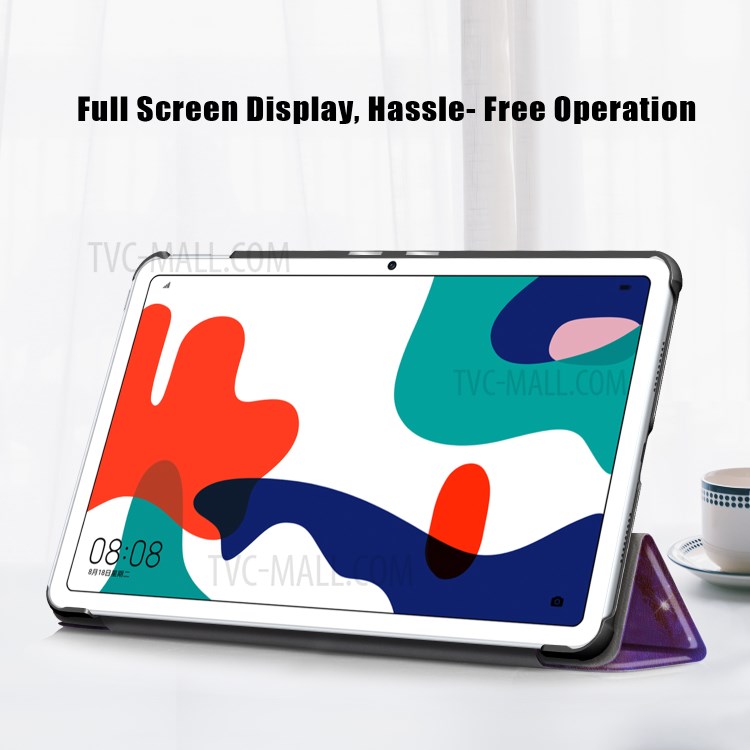 Pattern Printing Tri-fold Stand Leather Smart Case for Huawei MatePad - Cartoon Pattern-8