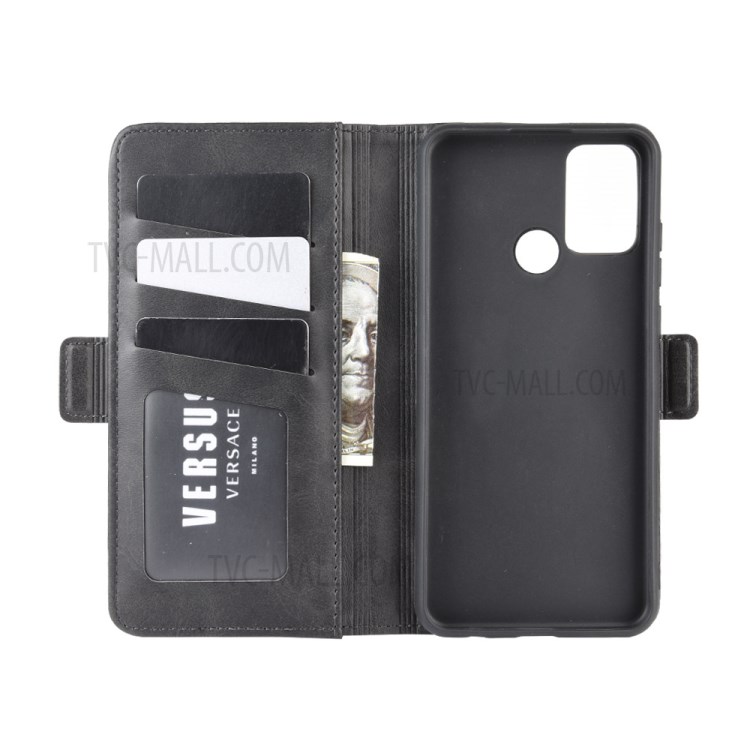 Magnet Adsorption Leather Wallet Stand Phone Shell Cover for Honor Play 9A - Black-4