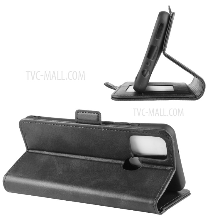 Magnet Adsorption Leather Wallet Stand Phone Shell Cover for Honor Play 9A - Black-6