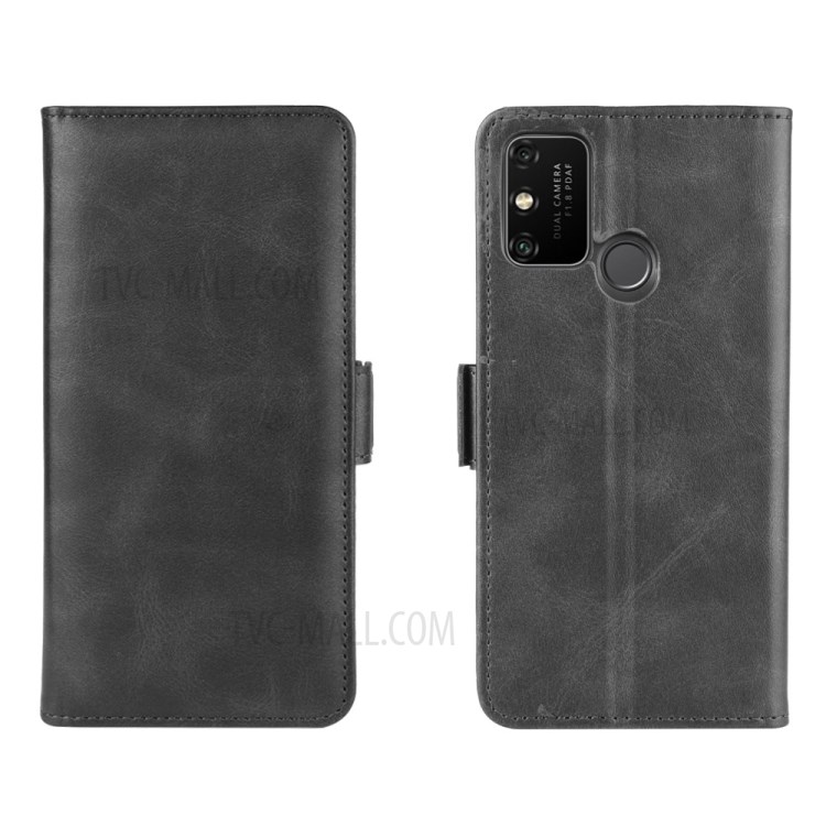 Magnet Adsorption Leather Wallet Stand Phone Shell Cover for Honor Play 9A - Black-7