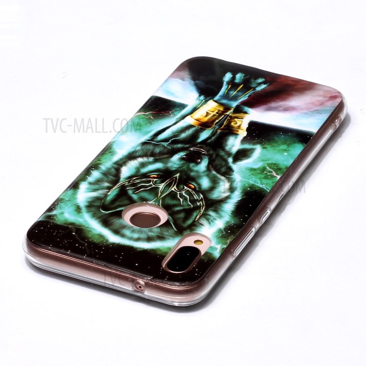 Noctilucent Patterned IMD TPU Shell for Huawei P20 Lite (2018) / Nova 3e (China) - Wolf-3