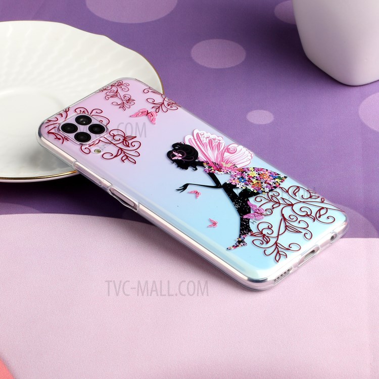 Pattern Printing TPU Phone Case for Huawei P40 lite/nova 6 SE/Nova 7i - Butterfly Girl-5