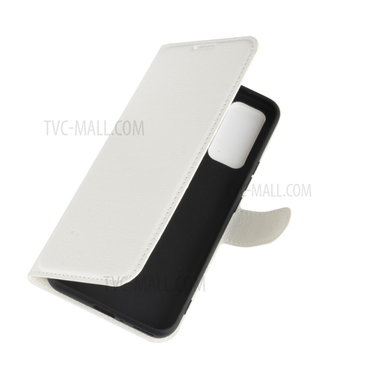 Litchi Grain Wallet Stand Leather Phone Shell for Honor 30 - White-2