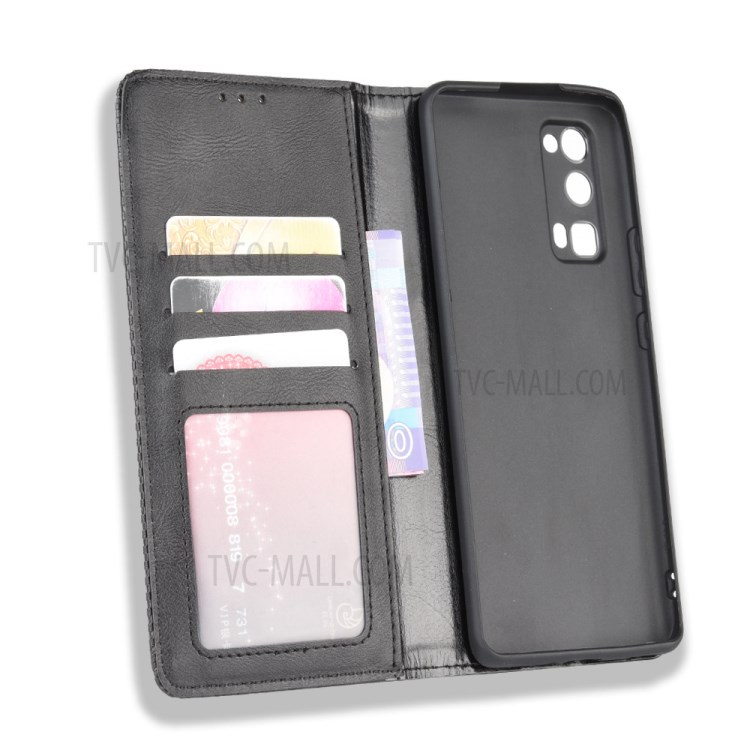 Retro Leather with Wallet Phone Case for Honor 30 Pro - Black-3