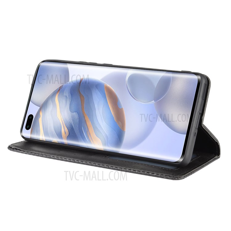 Retro Leather with Wallet Phone Case for Honor 30 Pro - Black-5