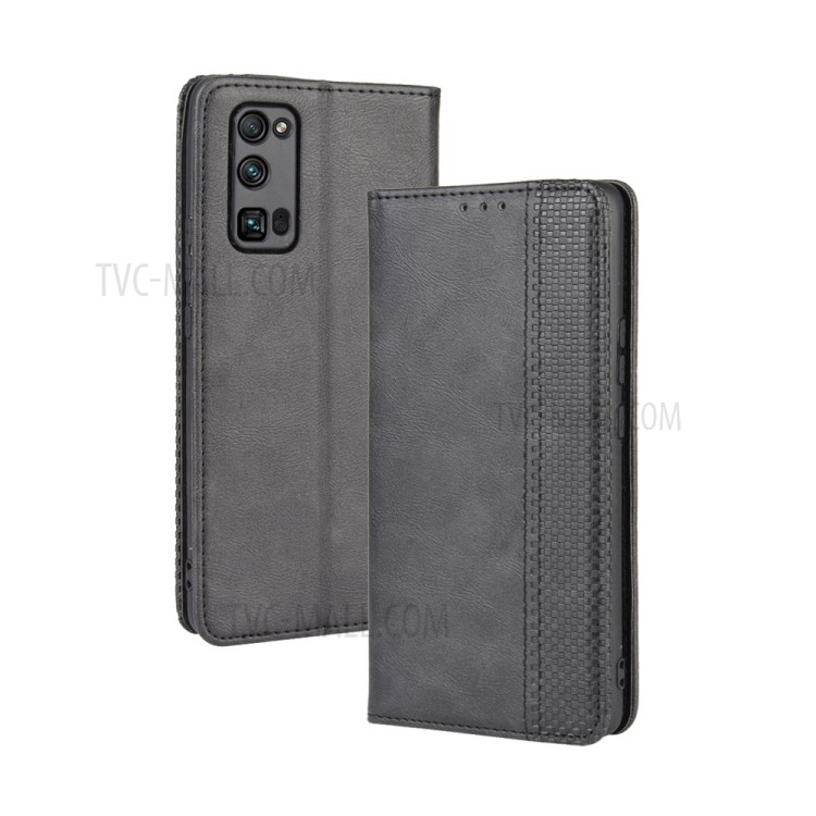 Retro Leather with Wallet Phone Case for Honor 30 Pro - Black-7