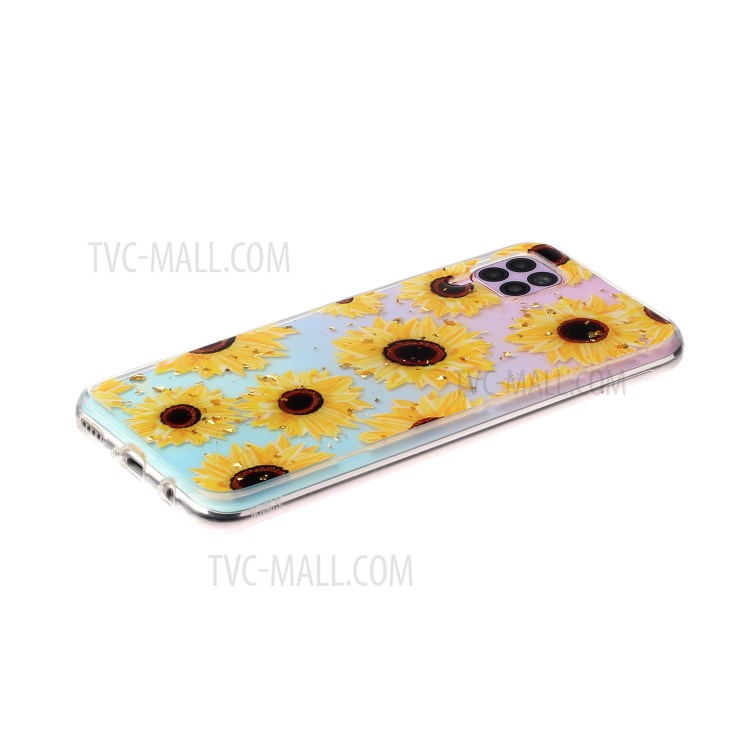 Glitter Sequins Inlaid Patterned TPU Soft Cover for Huawei P40 lite/nova 6 SE/Nova 7i - Sunflower-2