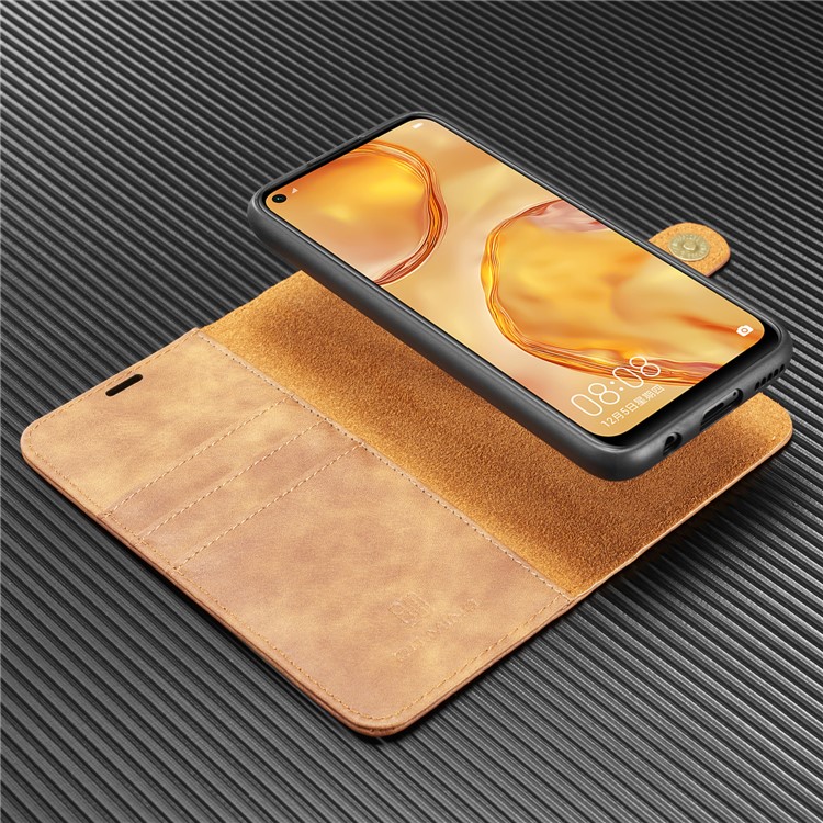 DG.MING Detachable 2-in-1 Split Leather Cover + PC Shell for Huawei P40 Lite/Nova 6 SE/Nova 7i - Brown-8