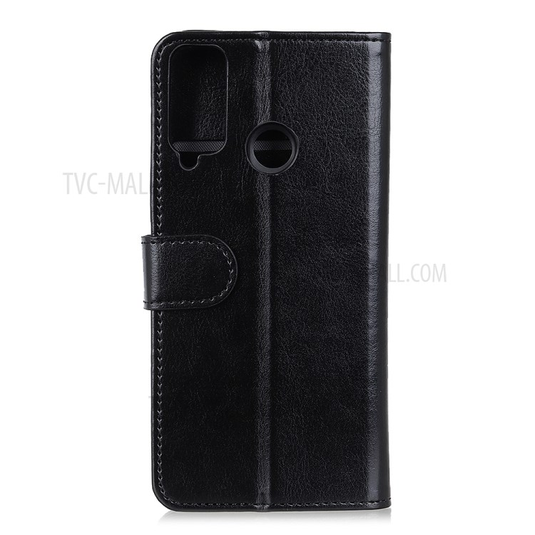 Crazy Horse Texture Protective Leather Wallet Stand Cover for Honor Play 4T - Black-4