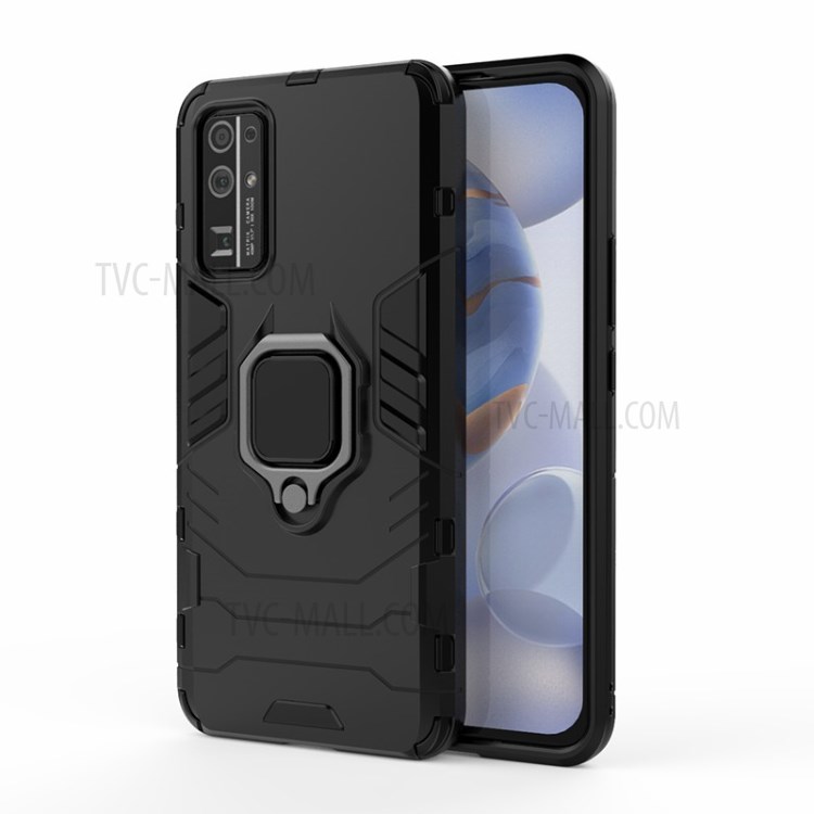 Охладиться Защитное Кольцо Держатель Подножку PC + TPU Чехол Для Честь 30 - Черный-1