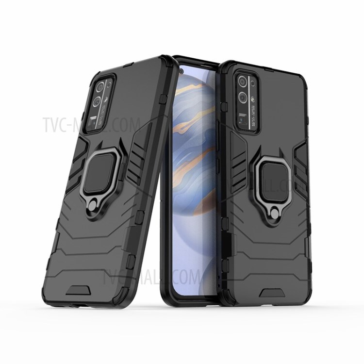 Охладиться Защитное Кольцо Держатель Подножку PC + TPU Чехол Для Честь 30 - Черный-2
