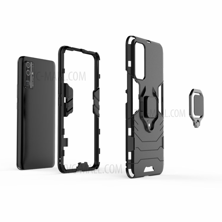 Охладиться Защитное Кольцо Держатель Подножку PC + TPU Чехол Для Честь 30 - Черный-3