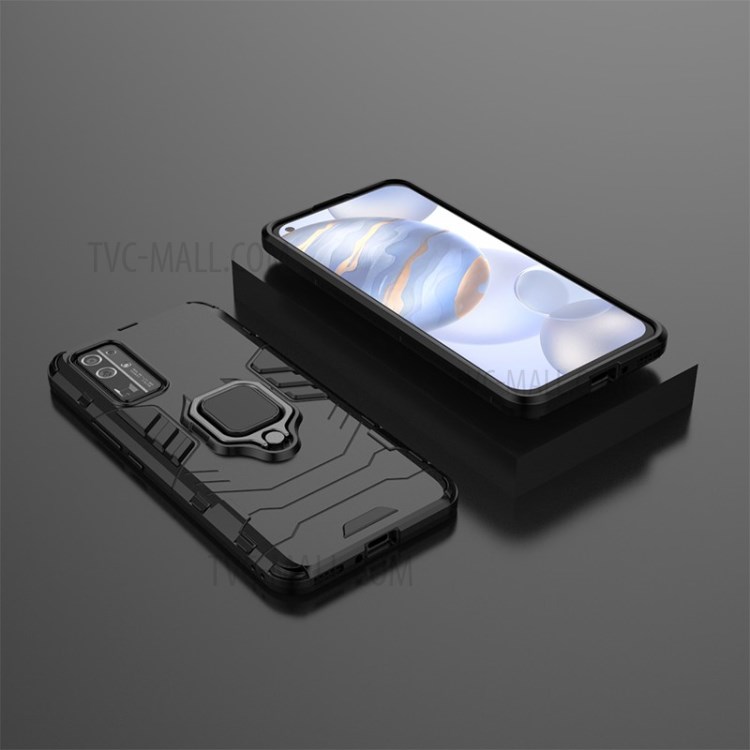 Охладиться Защитное Кольцо Держатель Подножку PC + TPU Чехол Для Честь 30 - Черный-9