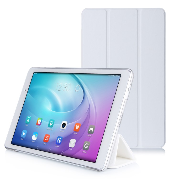 Slim Tri-fold Leather Stand Cover for Huawei MediaPad T2 10.0 Pro - White-1