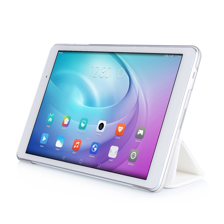 Slim Tri-fold Leather Stand Cover for Huawei MediaPad T2 10.0 Pro - White-4