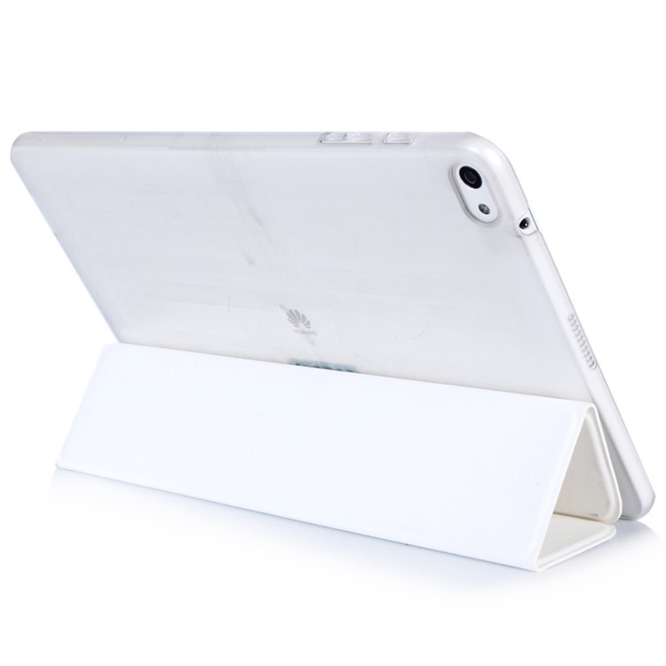 Slim Tri-fold Leather Stand Cover for Huawei MediaPad T2 10.0 Pro - White-5
