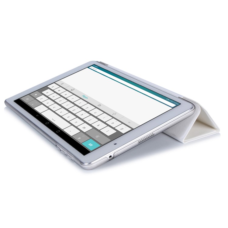 Slim Tri-fold Leather Stand Cover for Huawei MediaPad T2 10.0 Pro - White-6