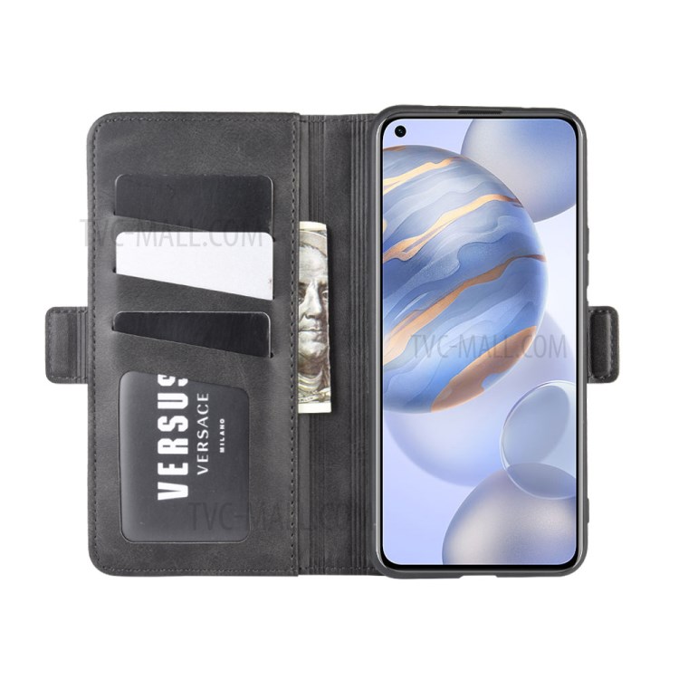 Double Magnetic Clasp Leather with Wallet Shell for Honor 30 - Black-5