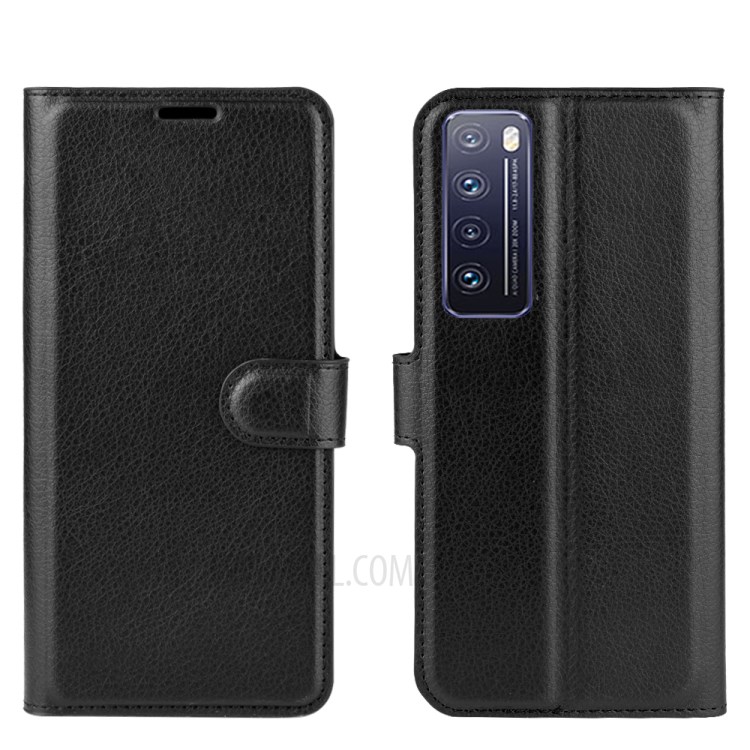 Litchi Skin with Wallet Leather Shell for Huawei nova 7 5G - Black-6