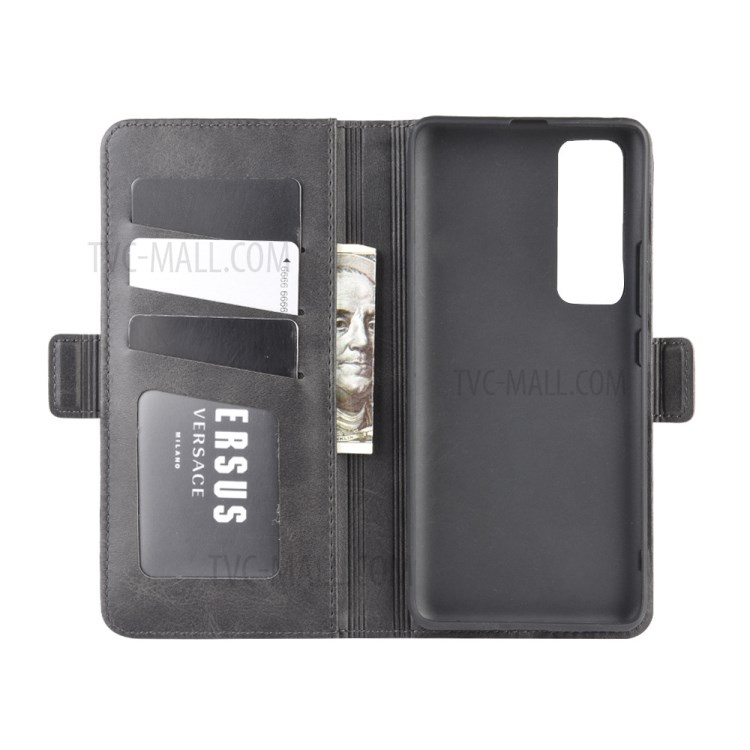 Magnet Adsorption Leather Wallet Case for Huawei nova 7 Pro 5G - Black-4