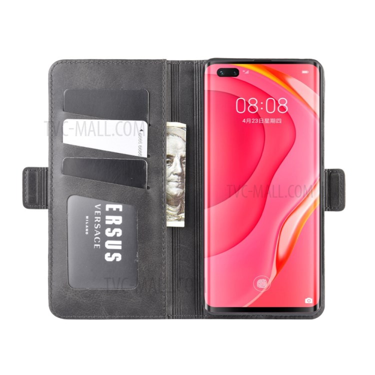 Magnet Adsorption Leather Wallet Case for Huawei nova 7 Pro 5G - Black-5