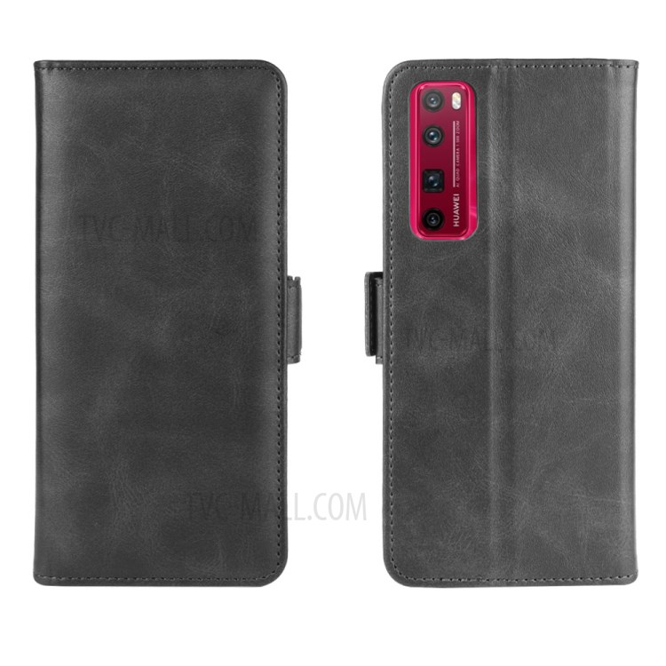 Magnet Adsorption Leather Wallet Case for Huawei nova 7 Pro 5G - Black-7