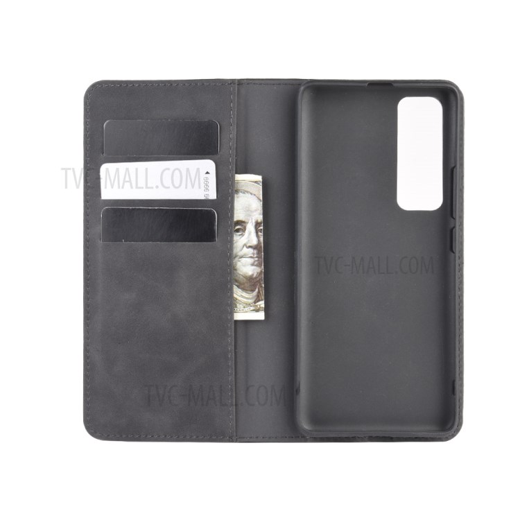 Silky Touch Leather Case for Huawei nova 7 Pro 5G - Black-2