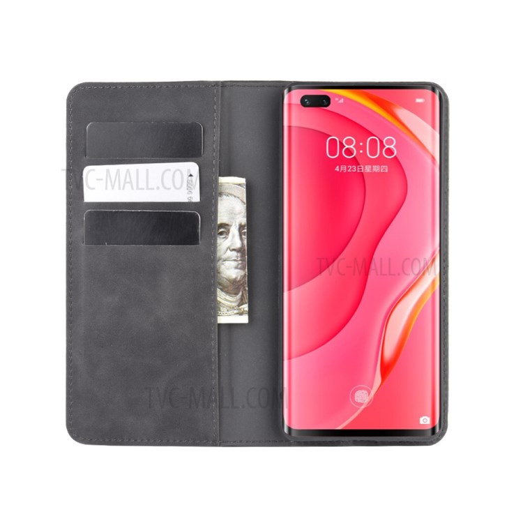 Silky Touch Leather Case for Huawei nova 7 Pro 5G - Black-3
