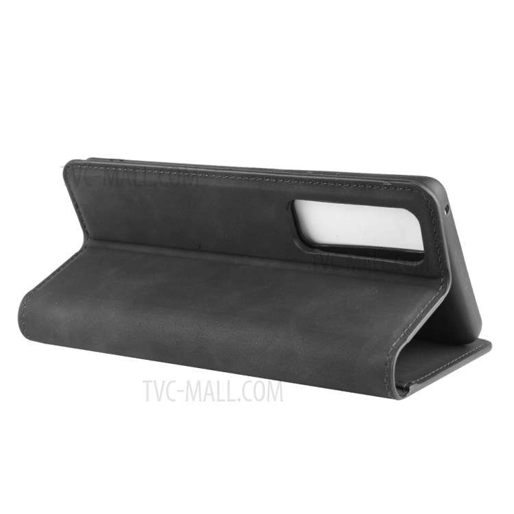 Silky Touch Leather Case for Huawei nova 7 Pro 5G - Black-4