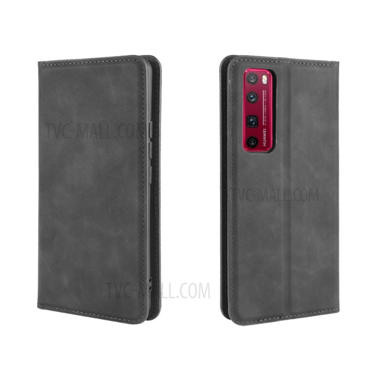 Silky Touch Leather Case for Huawei nova 7 Pro 5G - Black-5