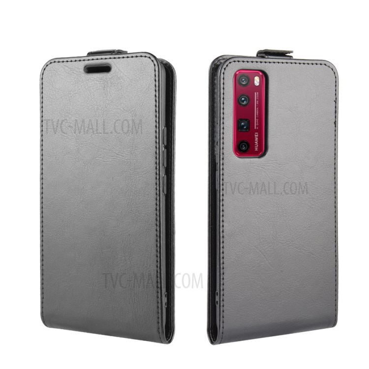 Crazy Horse Skin Vertical Flip Leather Protective Phone Case for Huawei nova 7 Pro 5G - Black-2