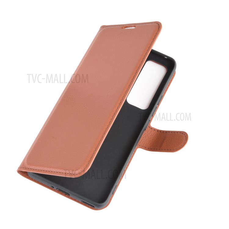 Litchi Pelle Caso Del Basamento Del Cuoio Magnetica Per Huawei Nova 7 Pro 5G - Marrone-2