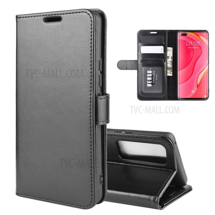 Crazy Horse Skin Leather Stand Case for Huawei nova 7 Pro 5G - Black-2