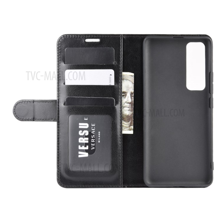 Crazy Horse Skin Leather Stand Case for Huawei nova 7 Pro 5G - Black-5