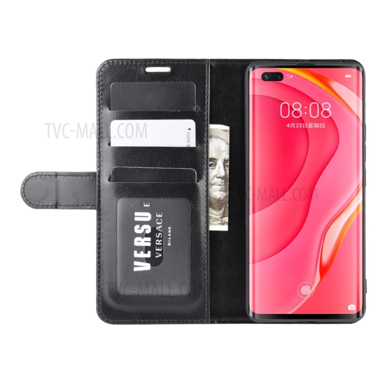 Crazy Horse Skin Leather Stand Case for Huawei nova 7 Pro 5G - Black-6