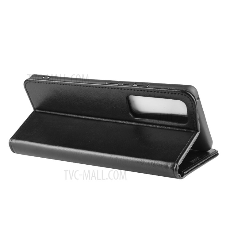 Crazy Horse Skin Leather Stand Case for Huawei nova 7 Pro 5G - Black-7