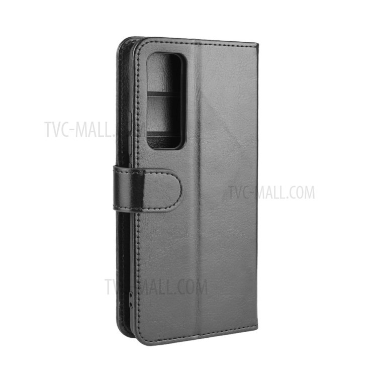 Crazy Horse Skin Leather Stand Case for Huawei nova 7 Pro 5G - Black-8