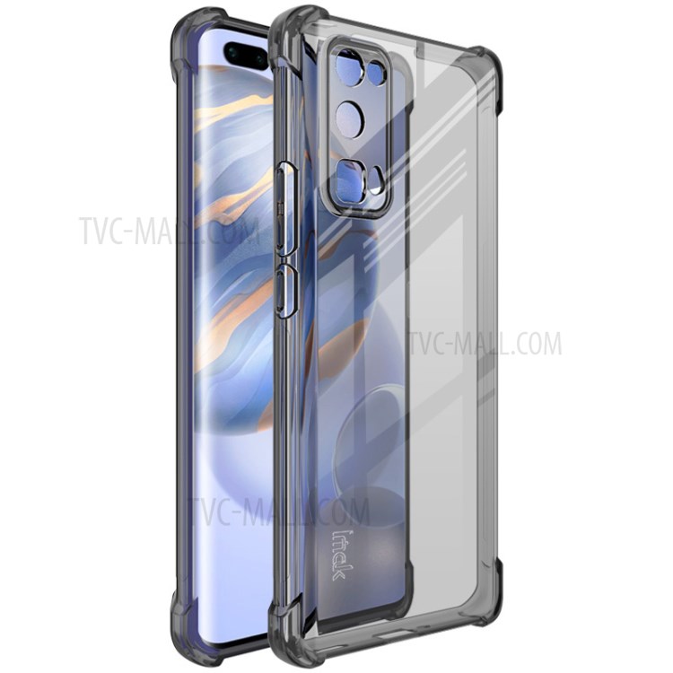 IMAK Airbag Shockproof TPU Shell + Screen Film for Honor 30 Pro/Honor 30 Pro+ - Transparent Black