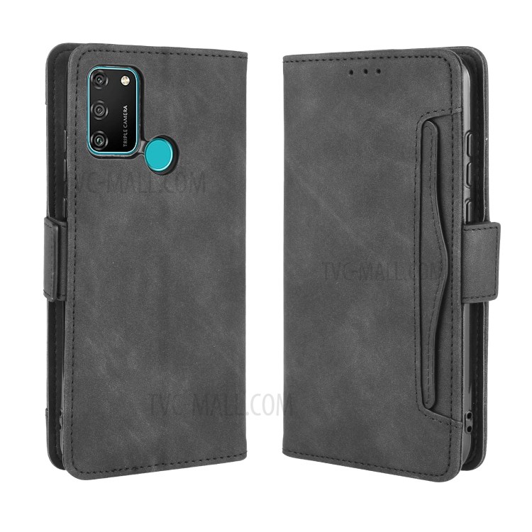 Magnetic PU Leather Shell with Multiple Card Slots for Honor Play 9A/Honor 9A - Black-2