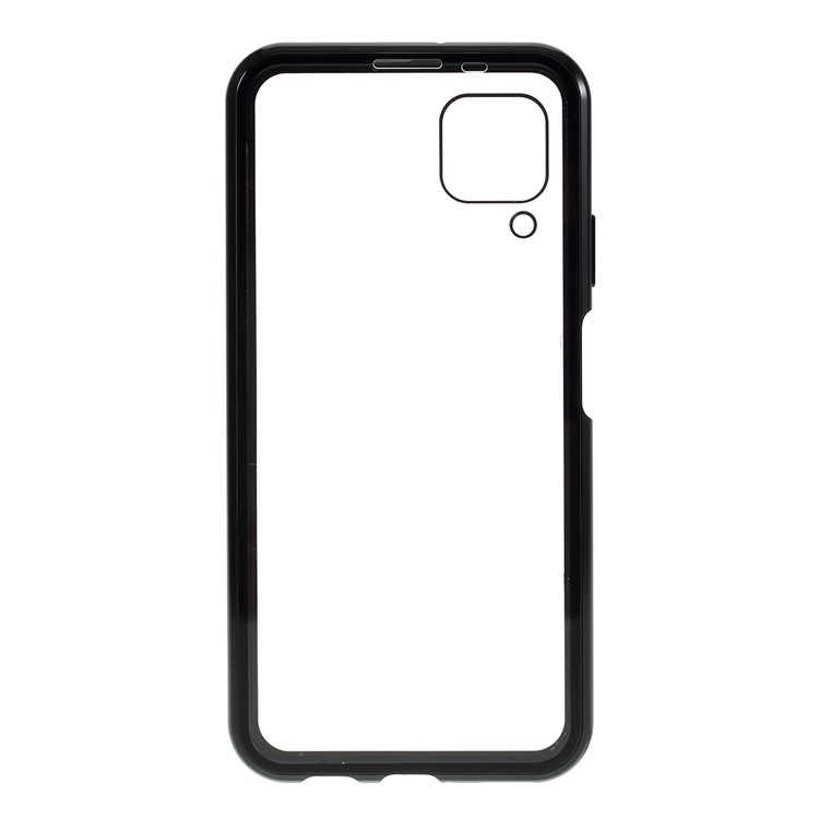 Full Covering Magnetic Adsorption Metallrahmen + Gehärtetes Glas Telefon Fall Für Huawei P40 Lite 4G / Nova 6 SE / NOVA 7I - Schwarz