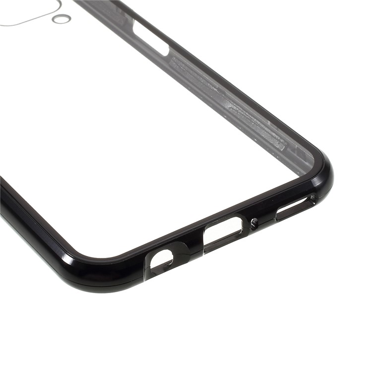 Full Covering Magnetic Adsorption Metal Frame + Tempered Glass Phone Case for Huawei P40 lite 4G/nova 6 SE/Nova 7i - Black-8