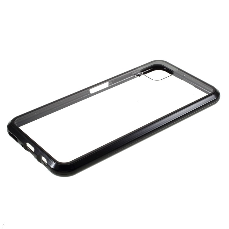 Full Covering Magnetic Adsorption Metal Frame + Tempered Glass Phone Case for Huawei P40 lite 4G/nova 6 SE/Nova 7i - Black-9