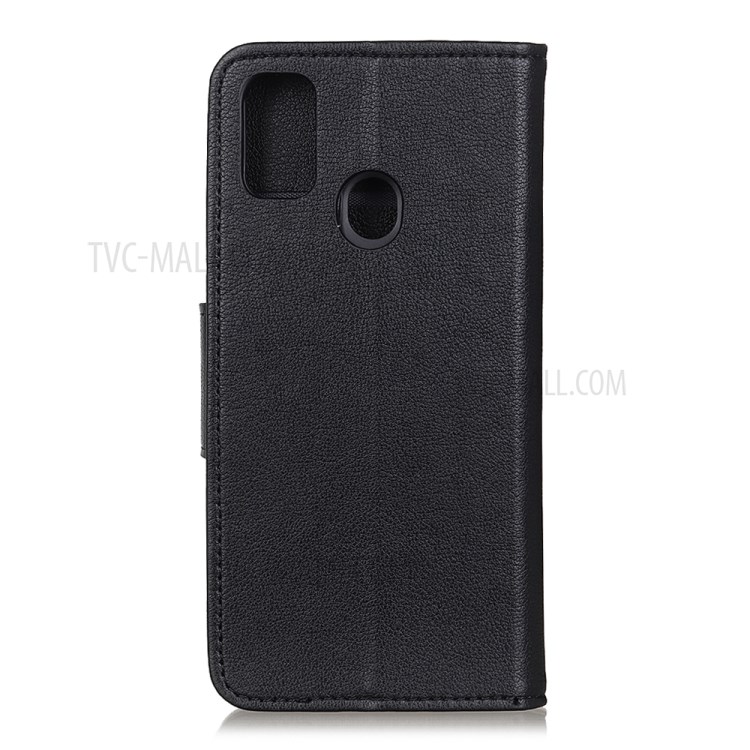 Litchi Skin Wallet Stand Leather Protective Cover for Huawei P smart 2020 - Black-2